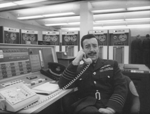 Sellers as Group Captain Mandrake in Dr Strangelove.
